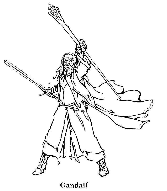 coloriage Gandalf le blanc le seigneur des anneaux